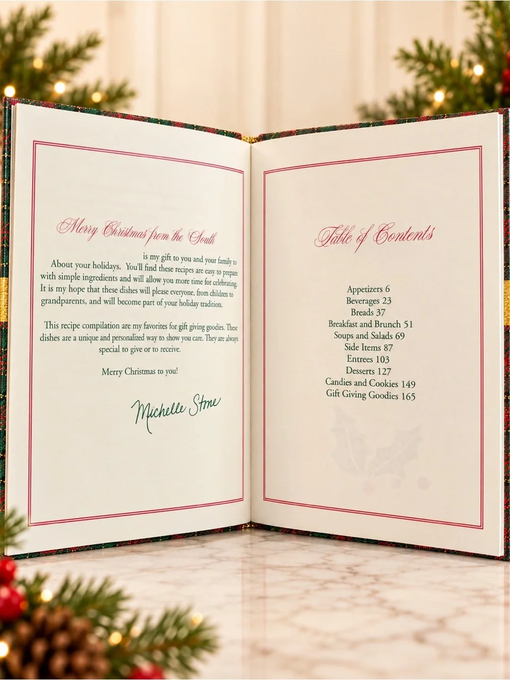 Merry Christmas from the South – Michelle Stone – Vintage 1998 Holiday Cookbook